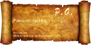 Panics Opika névjegykártya